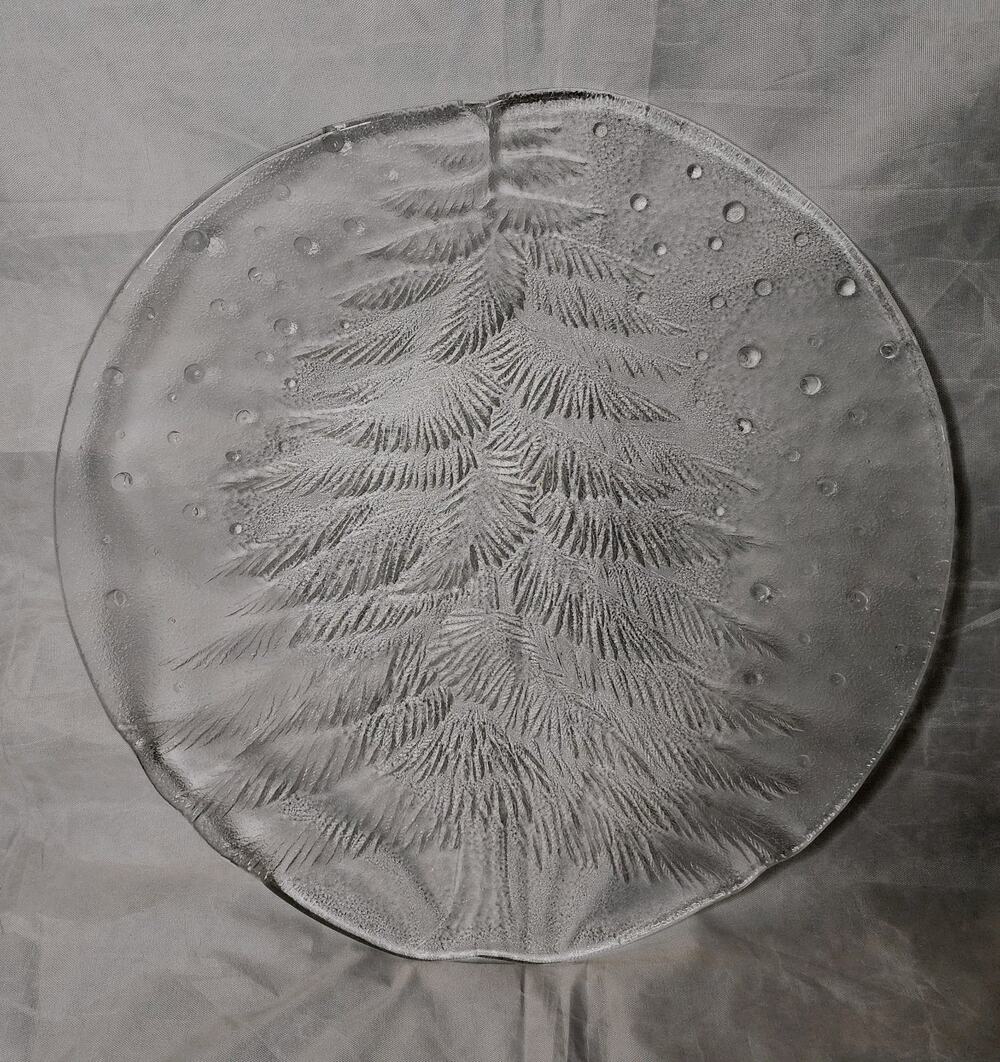Mikasa Crystal Noel Hostess Platter 14.5" Clear Glass Tray Christmas Holiday